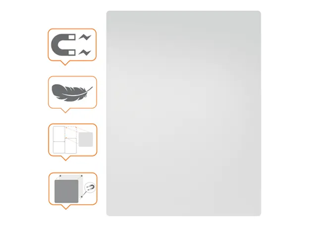 Whiteboard Nobo frameloos modulair magnetisch 60x45cm