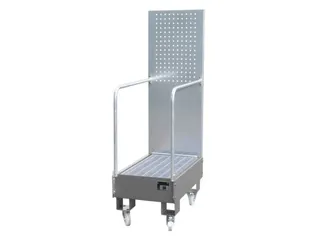 verrijdbare opvangbak,v. 2x60l vat,opvangvol. 60l,HxBxD 1685x500x875mm - 1