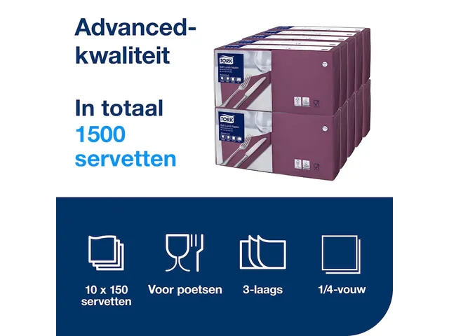 Tork 477865 Soft Lunchservet Advanced Paars 33x33cm