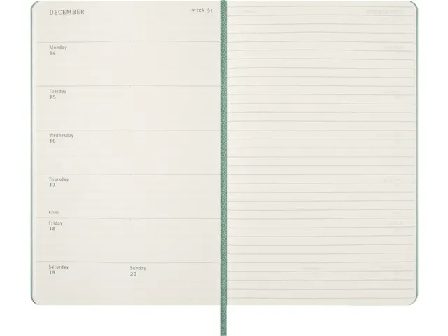 Agenda 2027 Moleskine 18M Planner Weekly 7dagen/1pagina large hc sage