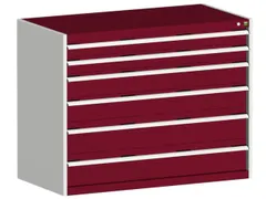 ladekast 1000x1300x650mm 6laden zware lasten RAL7035 front RAL3004