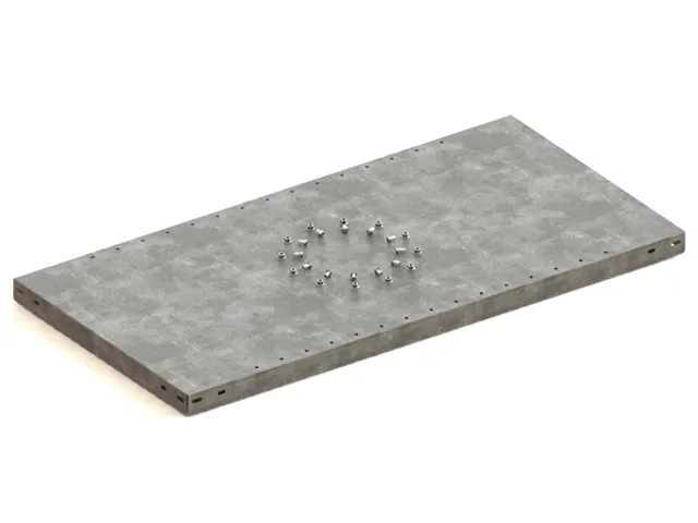 legbord,v. magazijnstelling,BxD 1000x500mm,vakl. 150kg,verzinkt