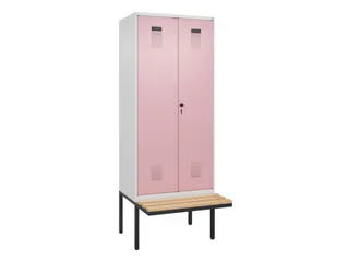 locker met bank,voor scheiding van kleding,HxBxD 2120x800x815mm,2vak - 2