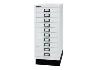 kantoor-ladekast HxBxD 670x279x380mm 10 laden romp verkeerswit staal - 1