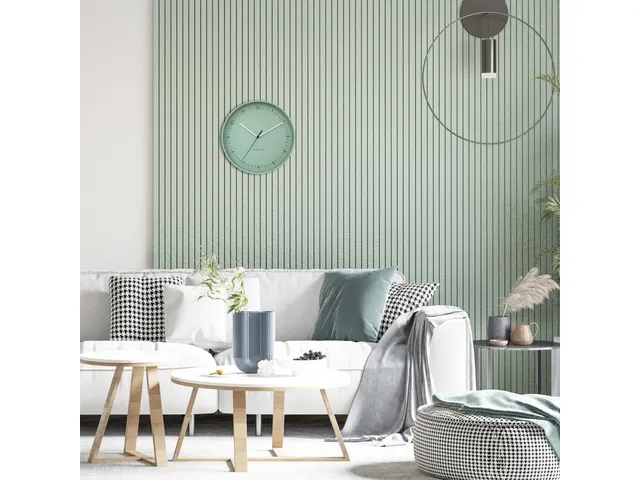 Horloge murale NeXtime Berlin L de 40 cm en aluminium vert menthe