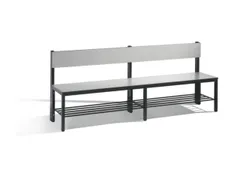 omkleedbank,HxLxD 796x2000x407mm,HPL zilvergrijs,frame staal RAL7021
