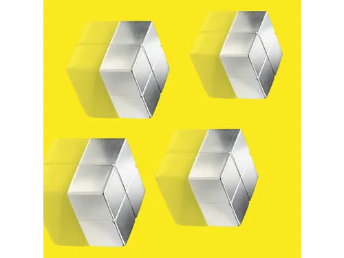 Magneten Sigel voor glasbord set 4stuks zilverkleurig C10 20x10x20mm