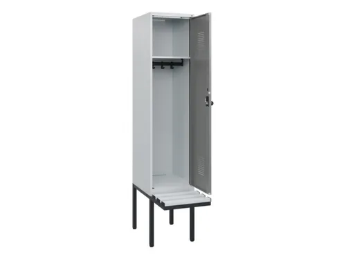 locker met bank,HxBxD 1950x400x815mm,1vak,vak B 400mm,draaigrendel