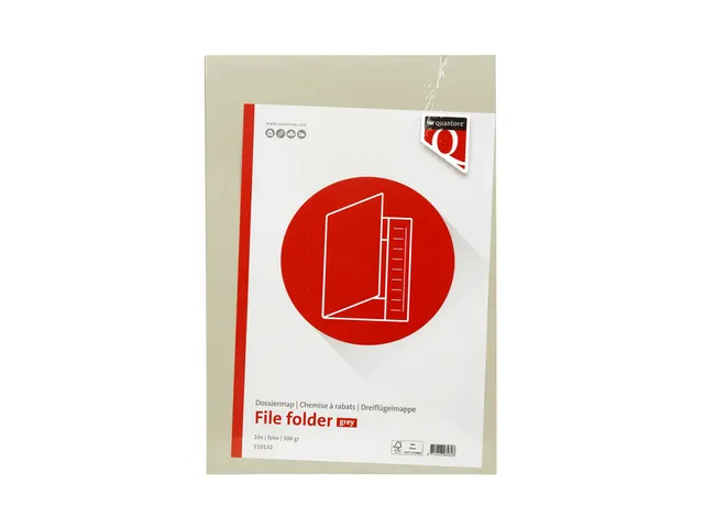 Dossiermap Quantore Folio 300 Gram Grijs
