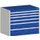 ladekast HxBxD 800x1050x650mm 6laden zware lasten RAL7035 RAL5010