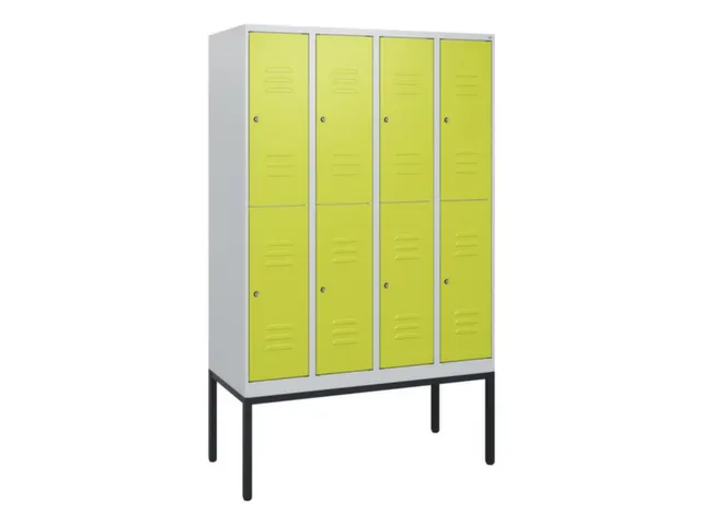 dubbeldekse locker,HxBxD 1950x1200x500mm,4x2vak.,vak B 300mm,cil.-slot