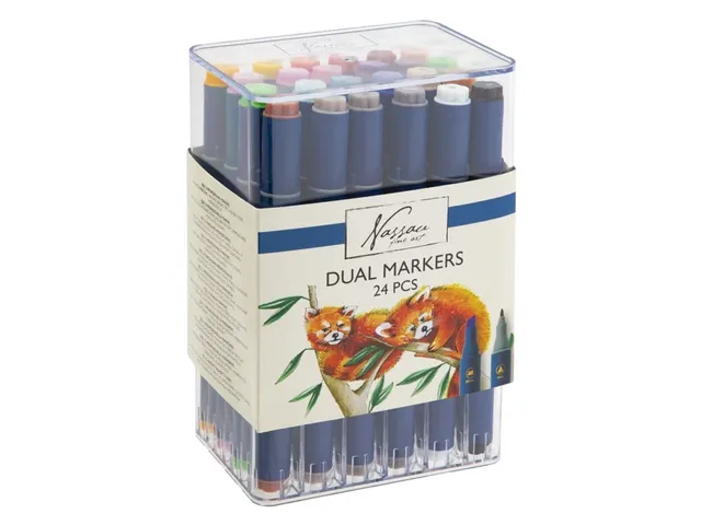 Marqueur à alcool Nassau Arts pointe duo set 24 couleurs