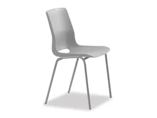 Kunststof kuipstoel,4voeten misty grey,zitting PP misty grey - 1
