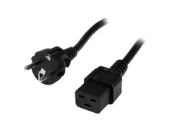 Computer Stroomkabel 2 Meter 16AWG, EU Schuko naar C19 16A 250V Zwart