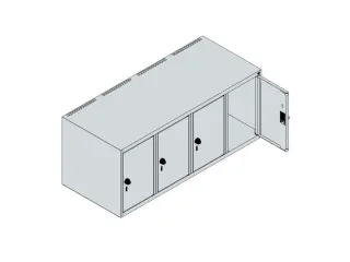 opzetkast,v. locker,4vak.,vak B 300mm,HxBxD 500x1200x500mm,vleugeldeur - 3