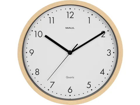 wandklok Grain quartz 31 cm kunststof licht hout