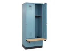 locker met bank,HxBxD 1950x800x815mm,2vak,vak B 400mm,cilinderslot