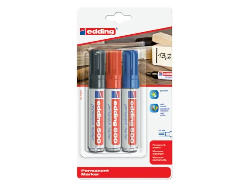 Viltstift edding 500 schuin assorti 2-7mm blister à 3st