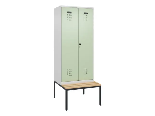 locker met bank,voor scheiding van kleding,HxBxD 2120x800x815mm,2vak