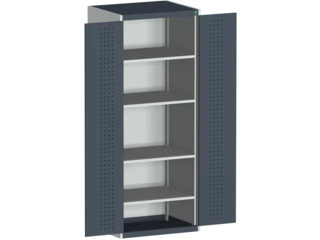 kast met geperforeerde platen,HxBxD 2000x800x525mm,4xStalen bodem