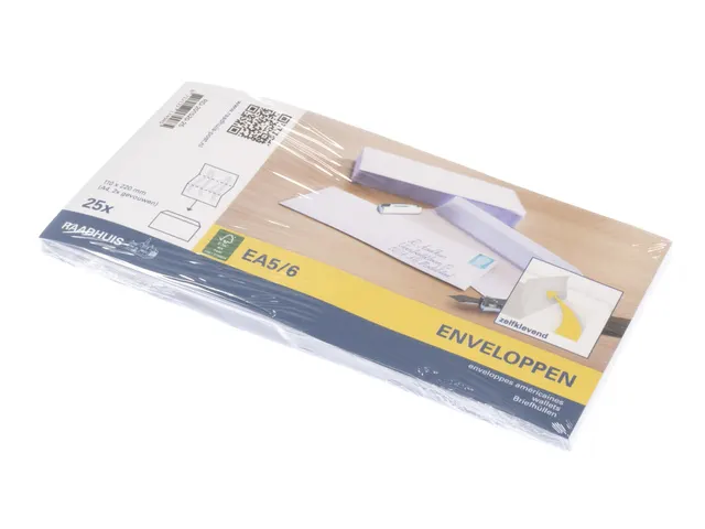 Dienstenvelop Raadhuis 110x220mm DL (EA5/6) wit met plakstrip krimp a