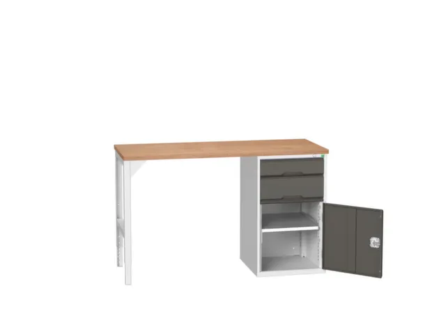 werkbank,HxBxD 930x1500x600mm,multiplexblad,2voeten/1container