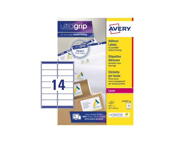 adresetiket Avery QuickPeel 99,1x38,1 wit 40 vel 14 etiketten per vel