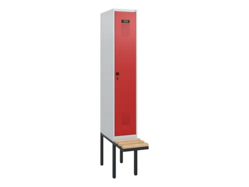 locker met bank,HxBxD 1950x300x815mm,1vak,vak B 300mm,draaigrendel