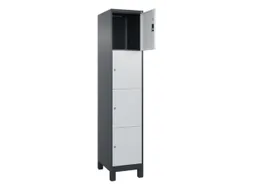 lockerkast,HxBxD 1950x400x500mm,1x4vakken,vak B 400mm,cil.-slot,voeten