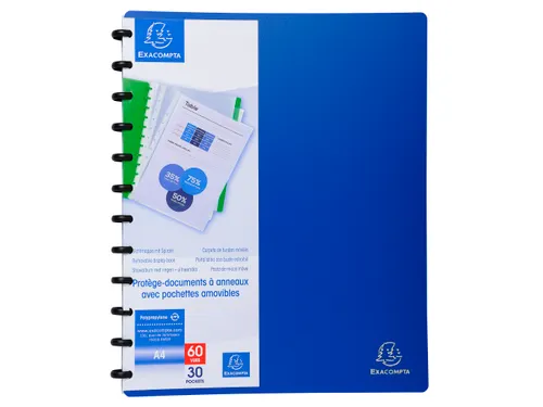 Showalbum PP ring 30 tas A4 blauw