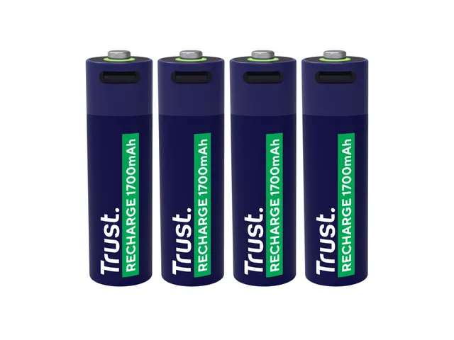 Batterij Trust USB-C oplaadbaar AA 4 stuks