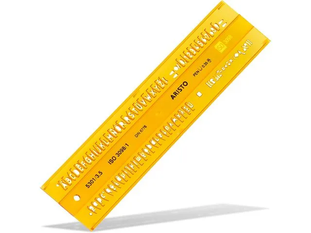 Gabarit Lettres Isonorme Aristo lettres droites 3,5mm