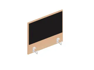 baliepaneel,v. bureau,aanbouw links,B 600mm,NE-esdoorn,BN8033-zwart - 1