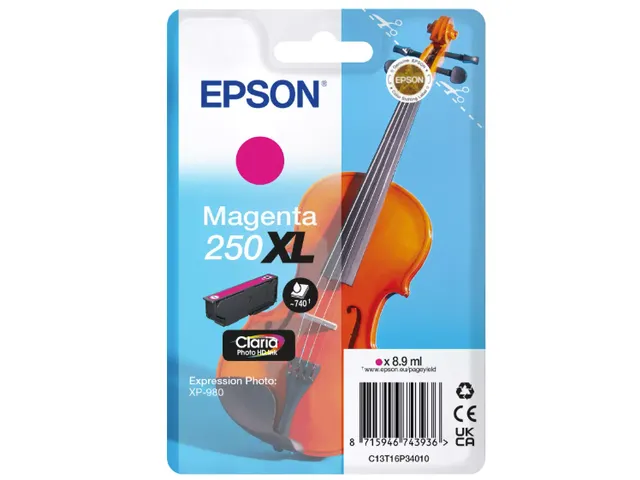 Inktcartridge Epson 250XL T16P34 rood