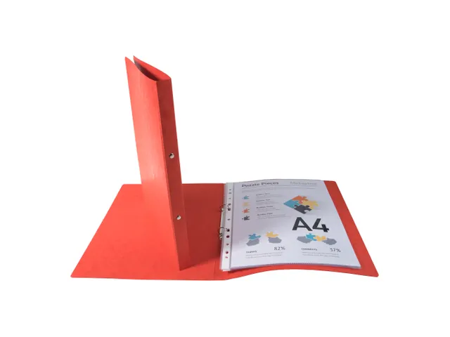 Ringmap glanskarton A4 2R 15mm rood