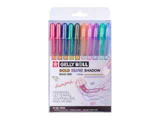 Gelschrijver Sakura Gelly Roll 0.7mm Gold & Silver Shadow 10 stuks - 1