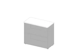 kantoorstelling HxBxD 815x900x450mm 2 OH 1xhouten vloer aluminium