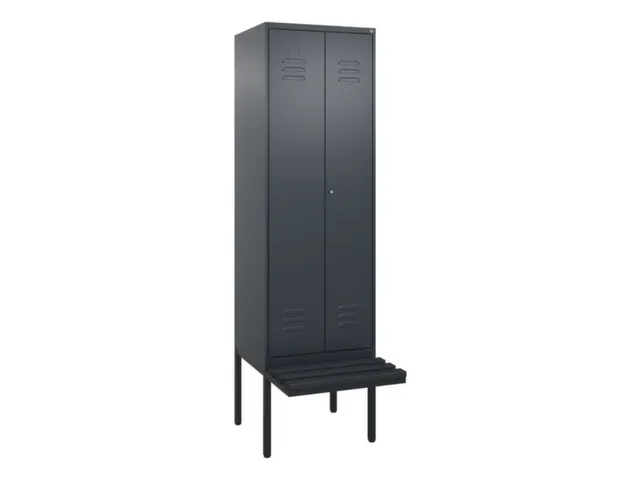 PBM-locker met bank,HxBxD 2120x600x815mm,2vak,vak B 300mm,cil.-slot
