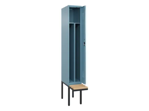 locker met bank,voor scheiding van kleding,HxBxD 2120x300x815mm,1vak
