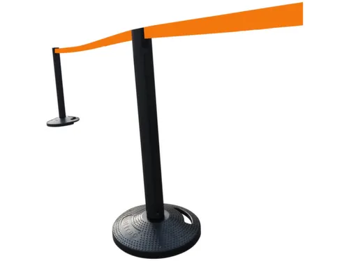 Afzetsysteem Paal Pvc 970x90mm Massief Rubber Band Orange Paal Zwart