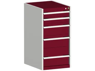ladekast HxBxD 1000x525x650mm 5laden romp RAL7035 front RAL3004 - 1
