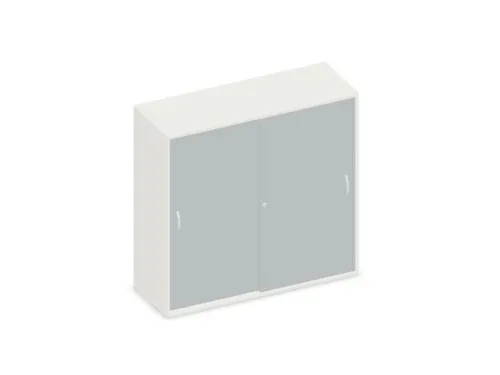 Schuifdeurkast 1150x1200x430mm Romp Wit Decor Front Lichtgrijs