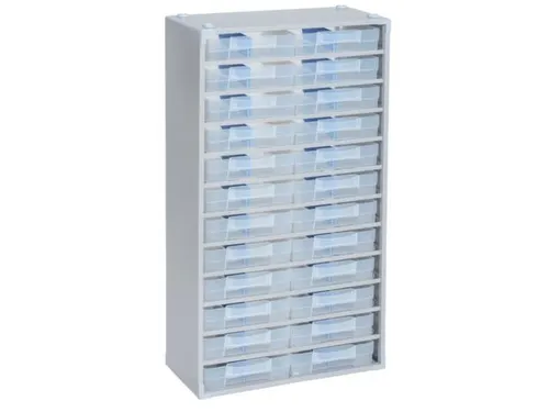Magazijnkast,HxBxD 565x300x140mm,24lade(n),laden transparant