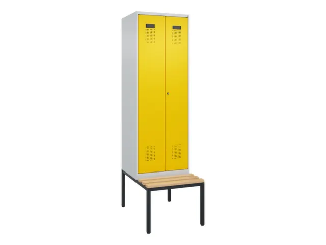 C-Plus-P PBM-locker met bank,HxBxD 2120x600x815mm,2vak,vak B 300mm
