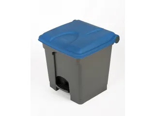 pedaalemmer,1x30l,HxBxD 435x398x410mm,romp PP grijs,deksel PP blauw - 1