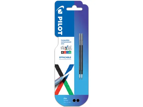 Pilot FriXion Ball 4 Colors Navullingen Zwart Blister 2 Stuks