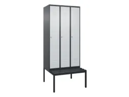 locker met bank,HxBxD 2120x900x815mm,3vak,vak B 300mm,cil.-slot