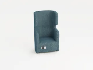 fauteuil,1-zits,geluidabsorberend,stof lichtblauw,HxBxD 1330x860x760mm - 2