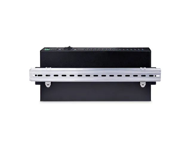 16-poorts industriële USB 3.0 hub DIN-rail, wand- en rackmonteerbaar