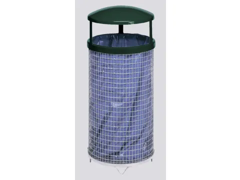 Afvalbak Van Draadgaas Staand 75 Liter Overkapping Mosgroen Verzinkt